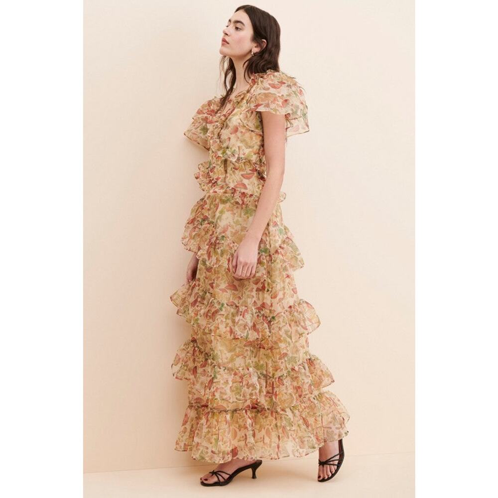 Selkie The Elfin Ruffled Maxi Dress - M Eat Me Mushroom